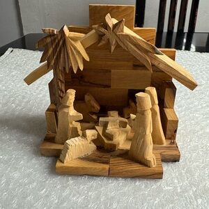 Hand carved nativity set